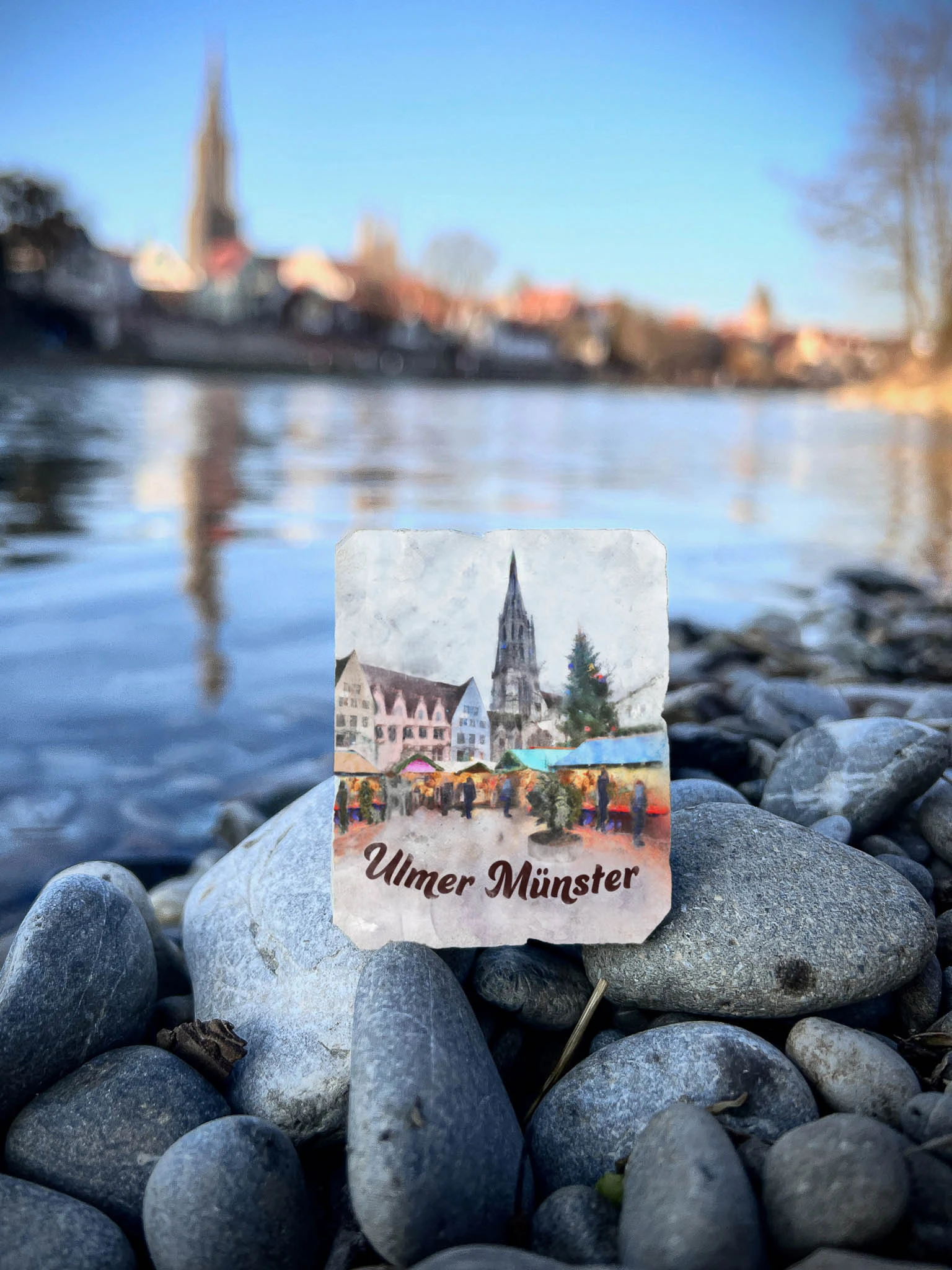 Ulmer Münster Weinachtmarkt Aquarell V2 Mockup másolat